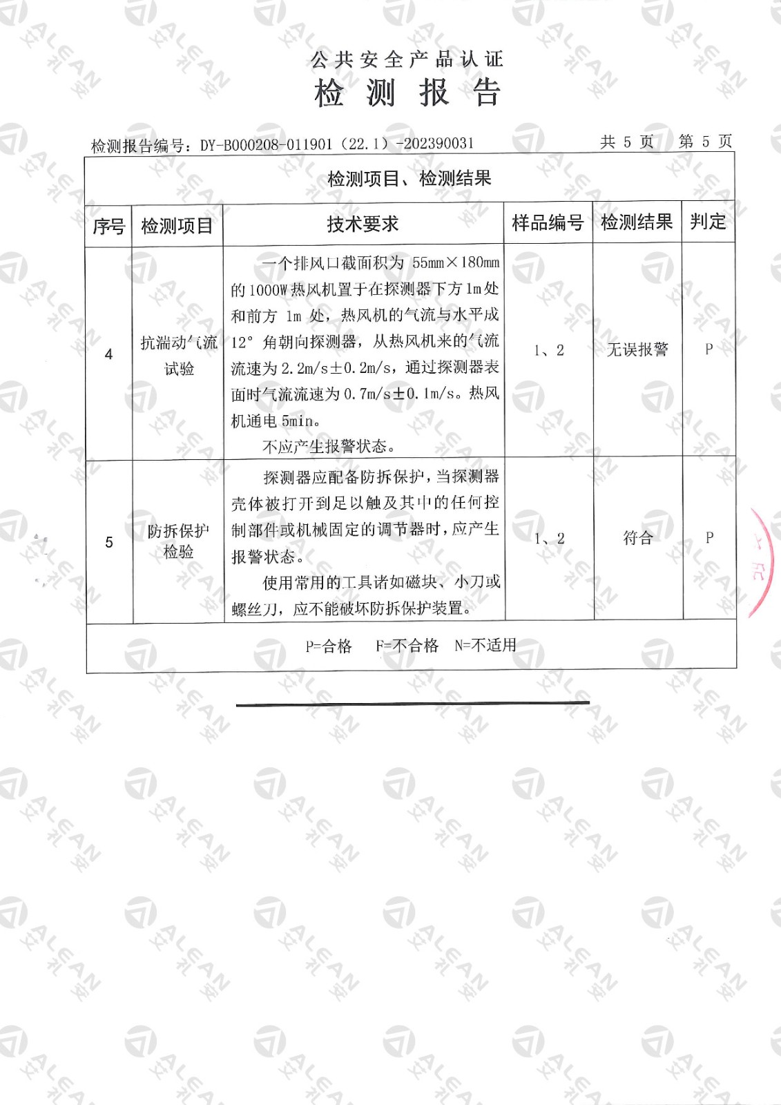 EAP-150XT被动红外入侵探测器检测报告